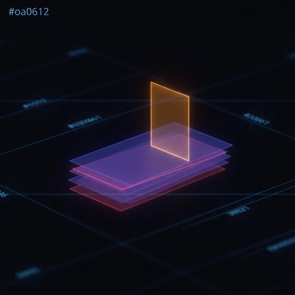 Stack of glowing invoice cards with one in amber standing lit