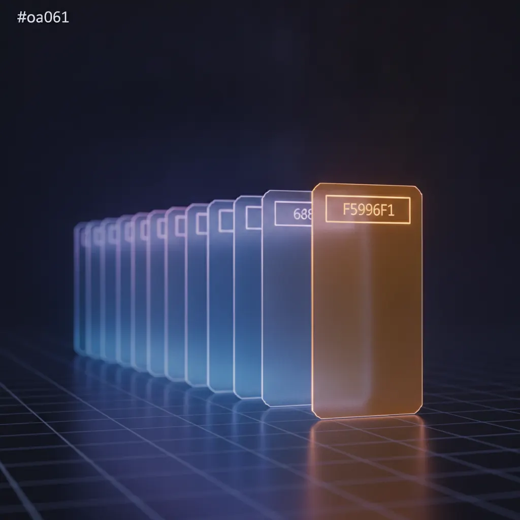 Stacked translucent ticket cards floating in dark space with one amber card pulled forward