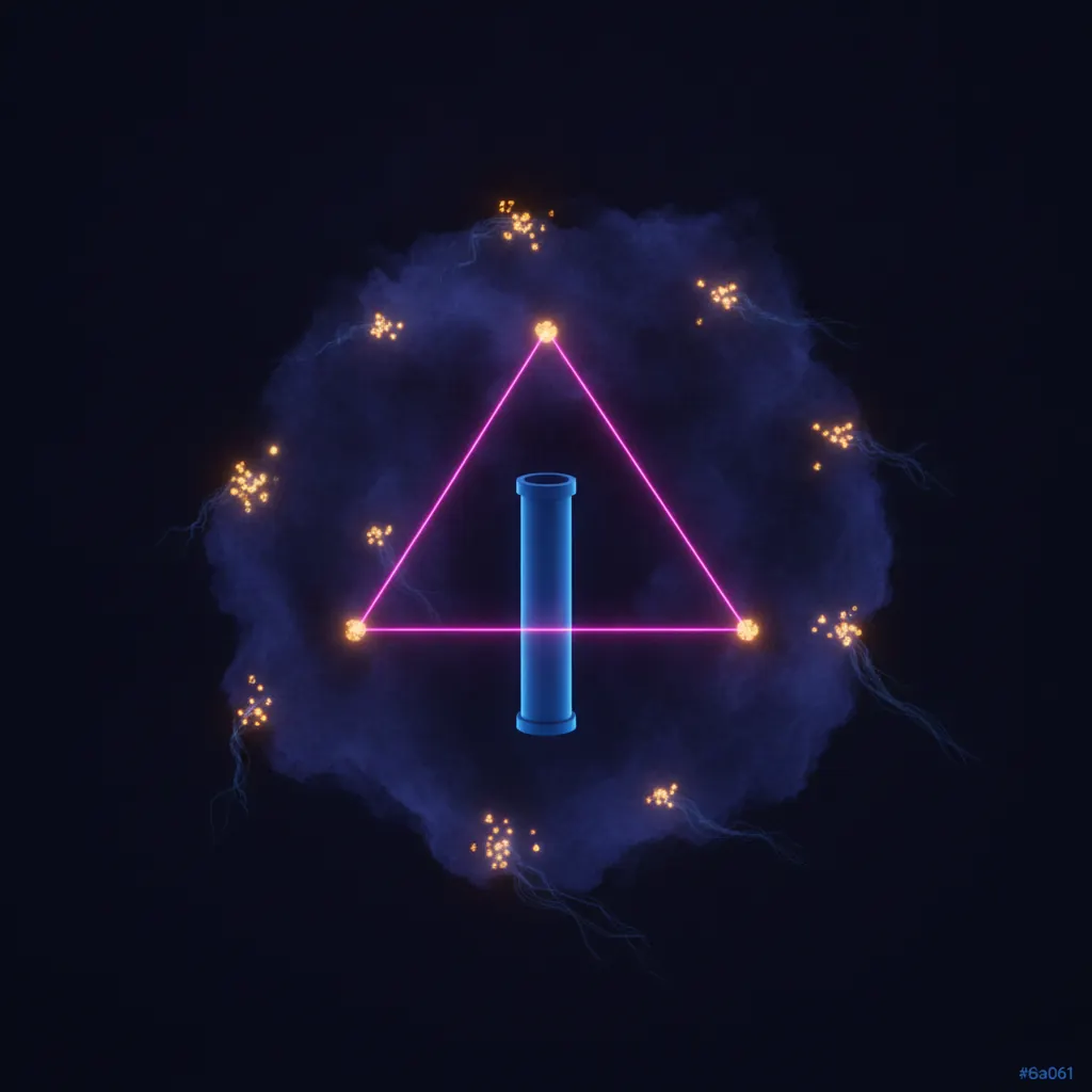 Translucent indigo constellation of 47 amber partner nodes scattered across deep space, only three connected by luminous pink signal beams to a central blue pipeline column, the other 44 nodes glowing dim and disconnected, faint blue delay ribbons trailing from the dormant clusters